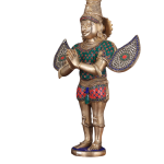 Brass Standing Garuda Meenakari Statue 22 Inch - Premium Enamel Eagle God Sculpture | Jaipurio
